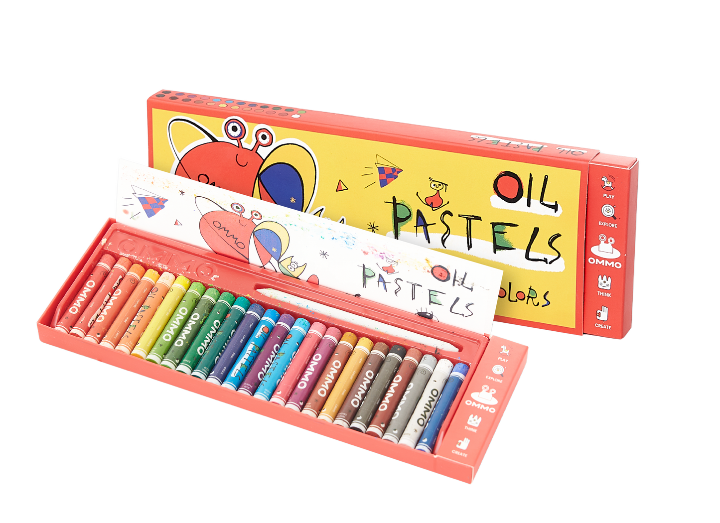 24-Color Eco-Friendly Oil Pastels for Kids