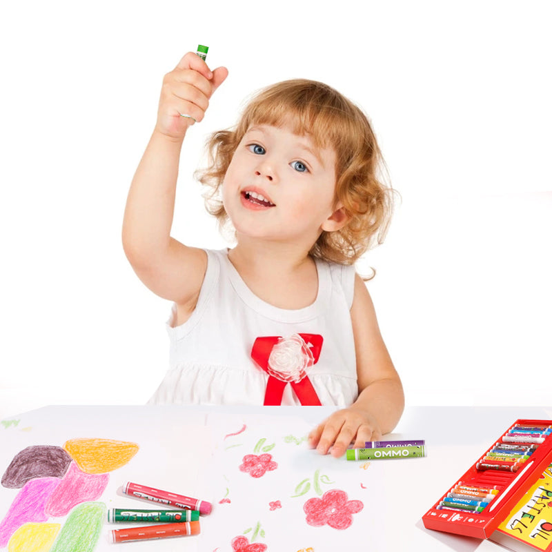 24-Color Eco-Friendly Oil Pastels for Kids