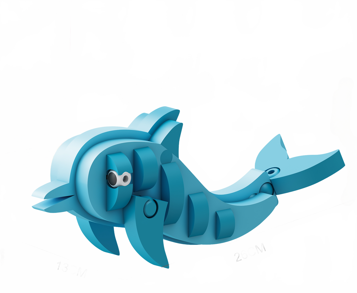 3D EVA Building Blocks - Dolphin (26PCS, Blue & Pink)