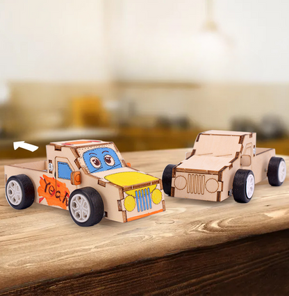Wooden Pull-back Car