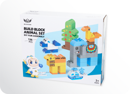 136-Piece Transformable Animals (12 Styles)