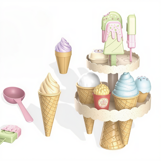 Gourmet Play Wheat Straw Ice Cream Set (28PC)