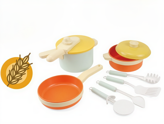 DOTSSS CHILDREN’S MUSEUM/DOTSSSGourmet Play Wheat Straw Kitchen Play Set (9PC)