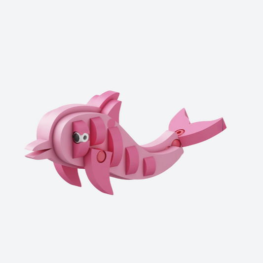 3D EVA Building Blocks - Dolphin (26PCS, Blue & Pink)