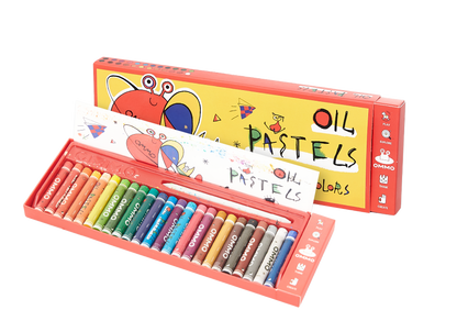 24-Color Eco-Friendly Oil Pastels for Kids