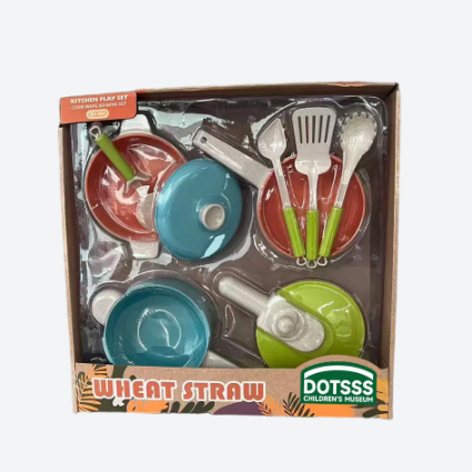DOTSSS CHILDREN’S MUSEUM/DOTSSSGourmet Play Wheat Straw Kitchen Play Set (9PC)